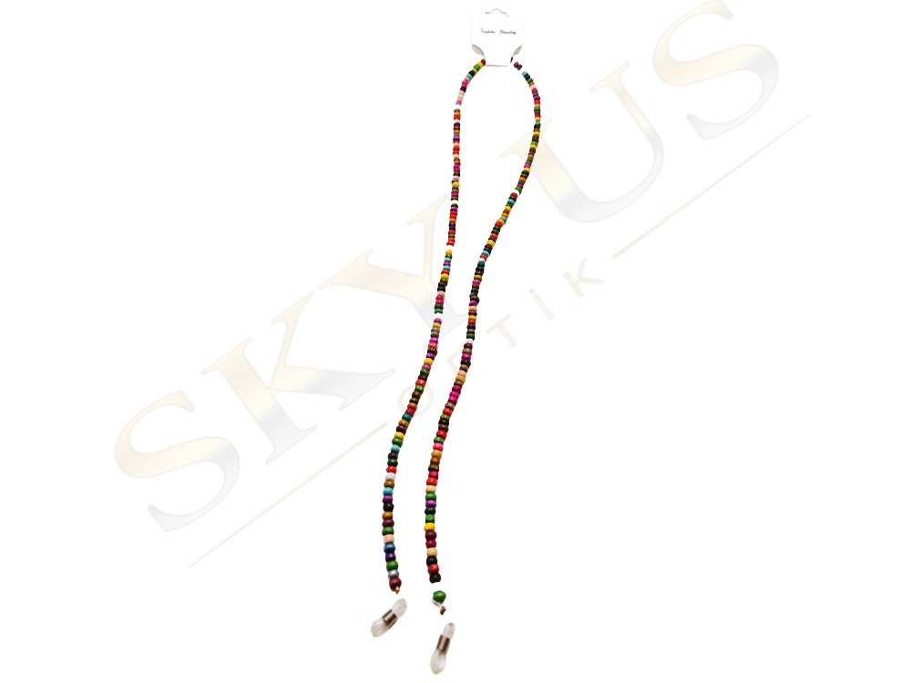 Renkli Ahşap Boncuklu Gözlük İpi