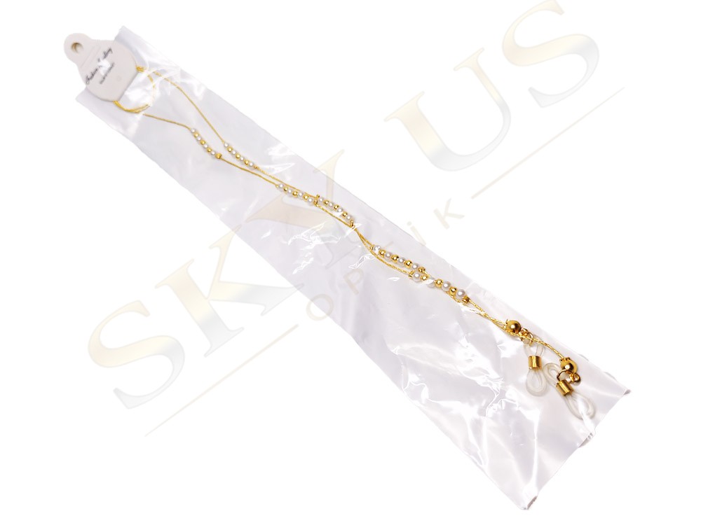 Altın Sarısı İncili Gözlük Zinciri