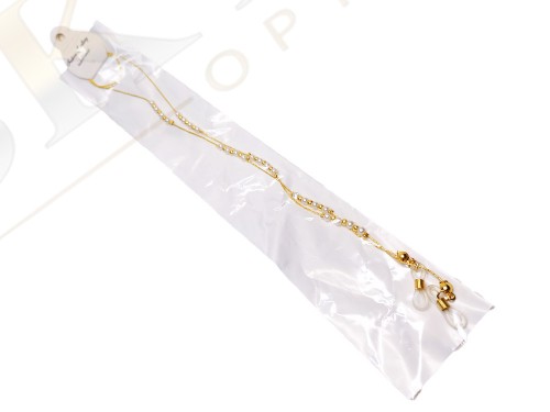 Pearl Elegance Altın Sarısı İncili Lüks Zincir Gözlük İpi