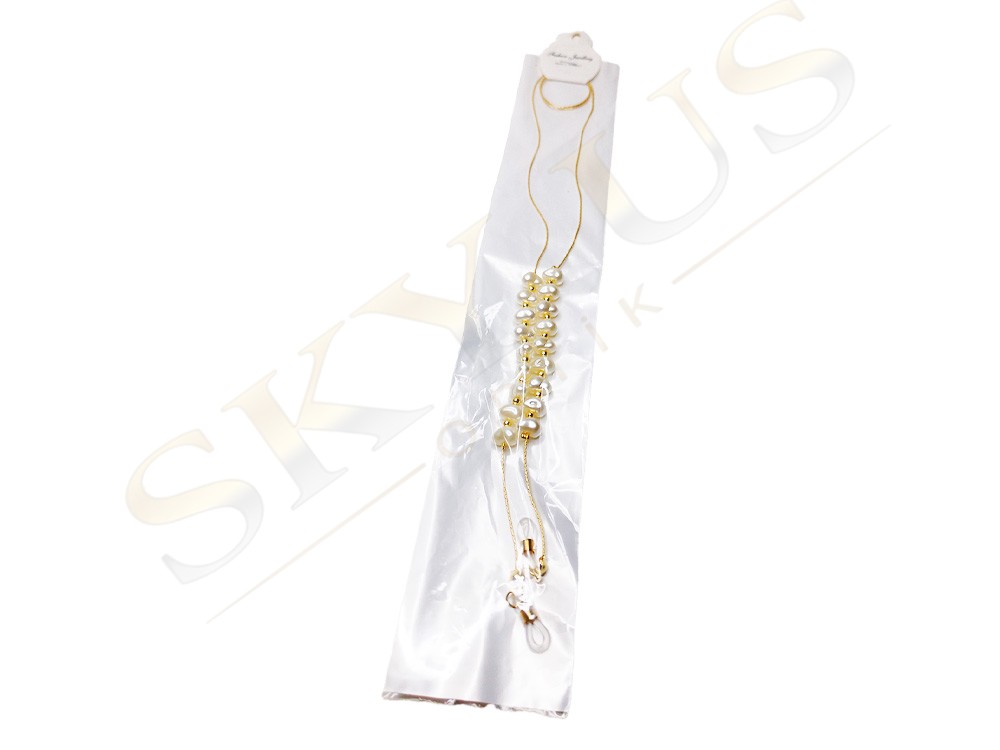 Altın Sarısı İncili Gözlük Zinciri