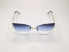 Almera ALM 22736S Rimless Cat-Eye Gold Frame Blue Gradient Lens Almera ALM 22736S Çerçevesiz Cat-Eye Altın Metal Saplı Mavi Degrade Güneş Gözlüğü
