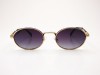 Almera ALM 88025A Gold Black Oval Smoke Lens Sunglasses Almera ALM 88025A Altın Şekilli Saplı Siyah Asetat Oval Gözlük