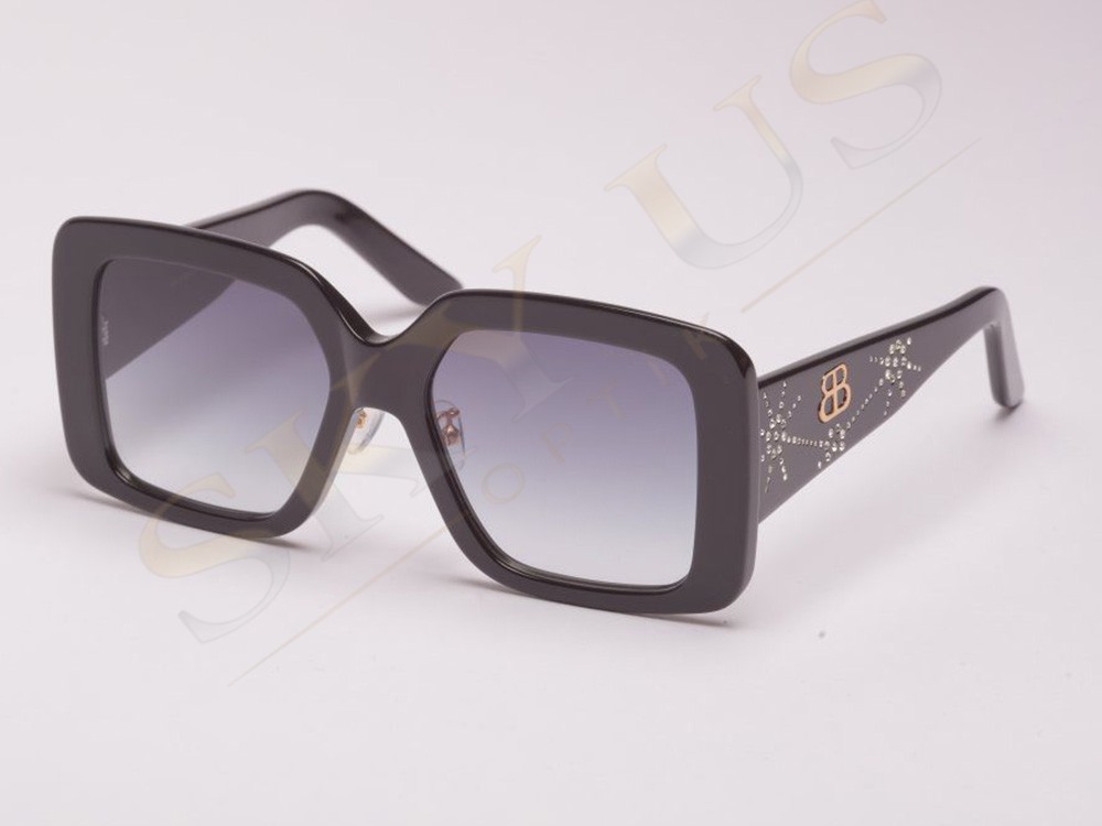 Bottegaro Paris B281 C1 Siyah Taşlı Logolu Mavi Degrade Büyük Kare Gözlük