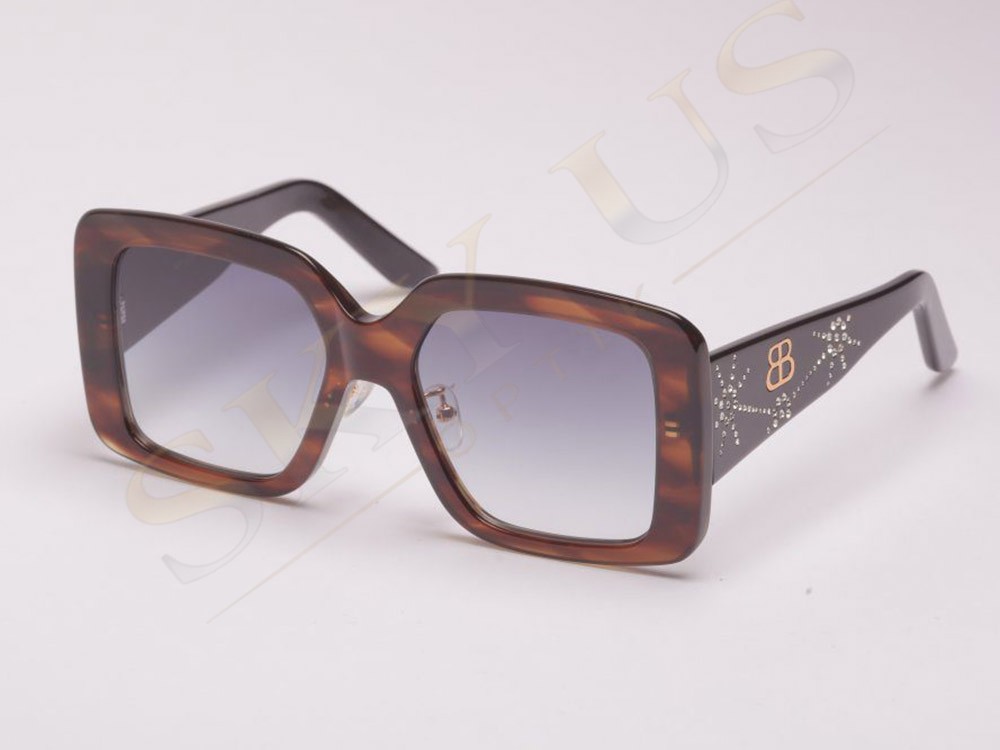 Bottegaro Paris B281 C2 Havana Siyah Saplı Taşlı Mavi Degrade Gözlük