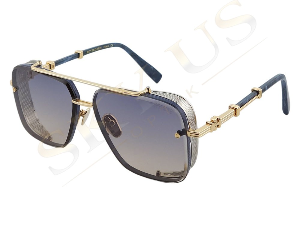 Bottegaro Paris B336 C3 Mavi Altın Kalkanlı Erkek Polarize Gözlük
