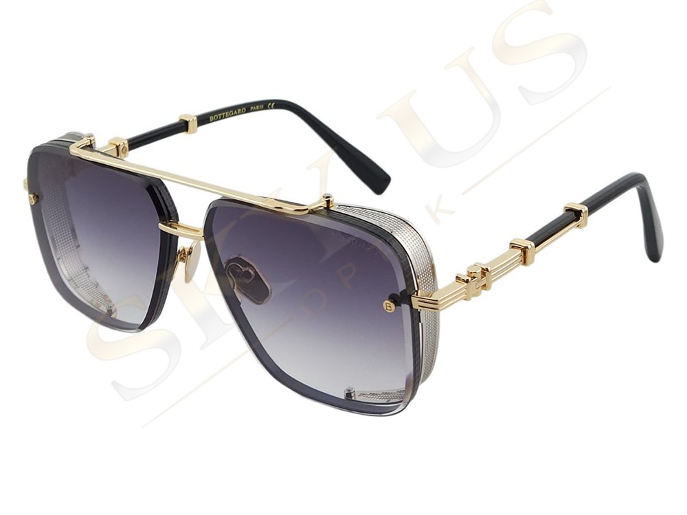 Bottegaro Paris B336 C5 Siyah Altın Kalkanlı Erkek Polarize Gözlük