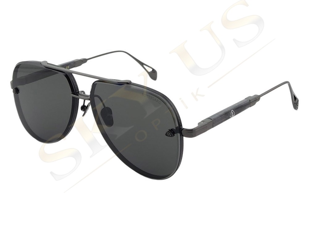 Bottegaro Paris B346 C5 Gunmetal Siyah Mermer Saplı Polarize Damla Gözlük