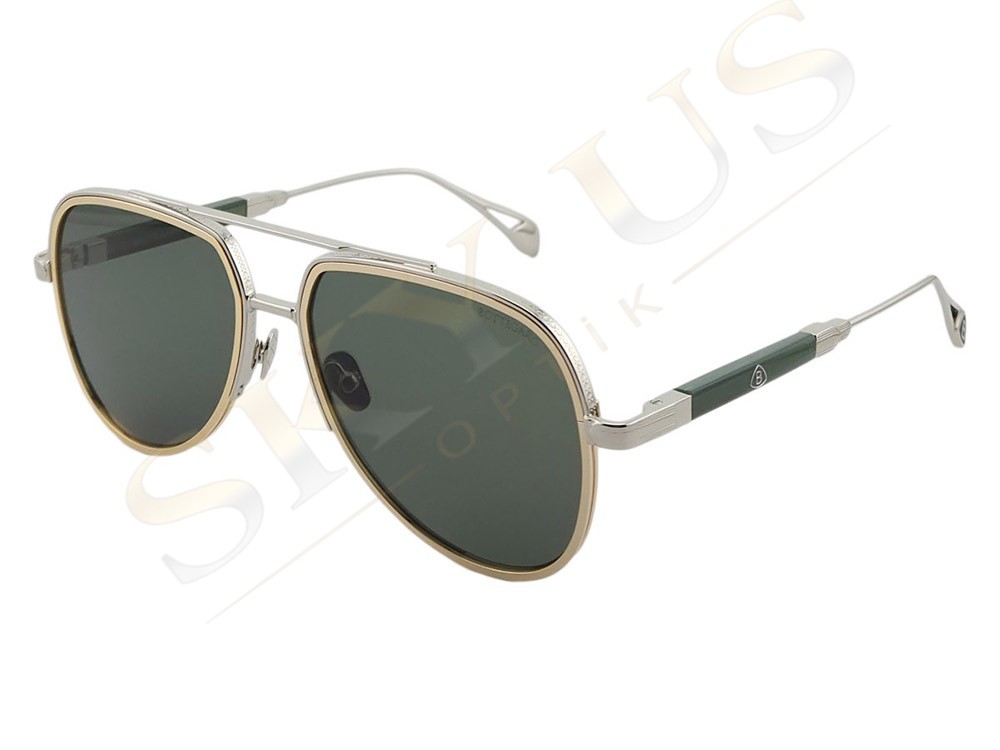 Bottegaro Paris B348 C5 Altın Gümüş Yeşil Logolu Polarize Damla Gözlük