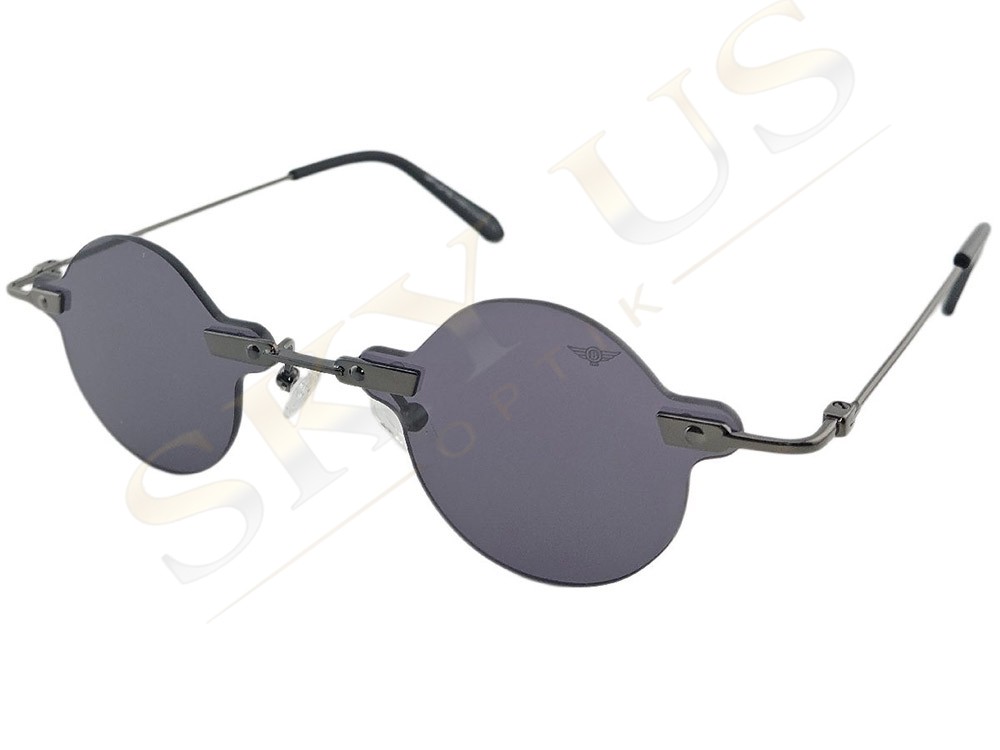 Bruno Mazzini BM23520 C1 Siyah Metal Rimless Polarize Yuvarlak Gözlük