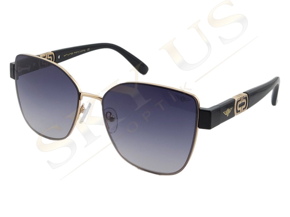 Bruno Mazzini BMG2401 C1 Altın Metal Siyah Kemik Saplı Gözlük