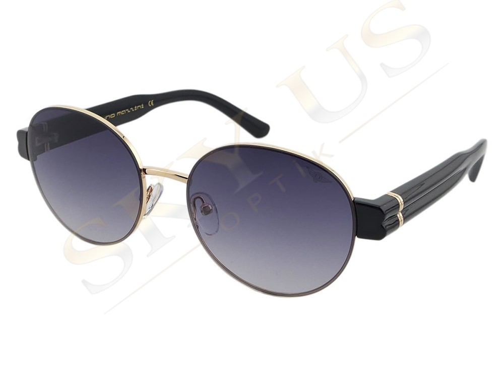 Bruno Mazzini BMG2403 C1 Altın Metal Siyah Saplı Oval Gözlük