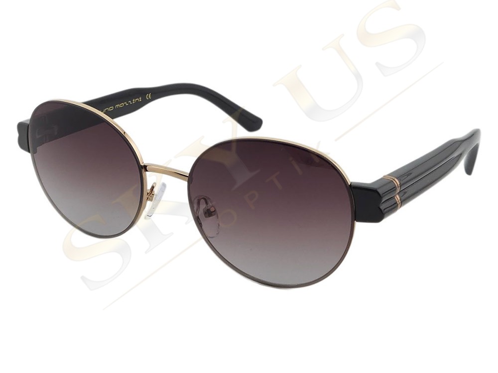 Bruno Mazzini BMG2403 C4 Altın Metal Siyah Saplı Kahve Camlı Oval Gözlük