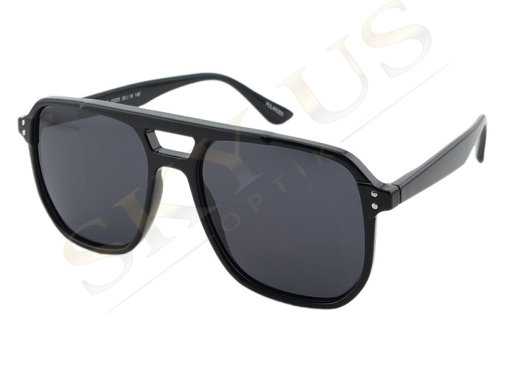 CISSE 23305 C6P Parlak Siyah Asetat Çerçeve Polarize Gözlük