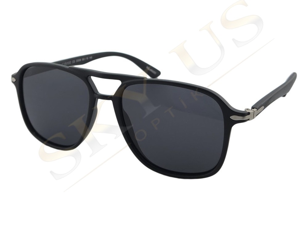 CISSE 23306 C6M Mat Siyah Asetat Çerçeve Mineral Camlı Gözlük