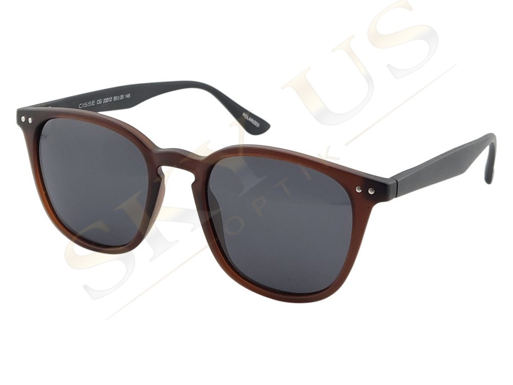 CISSE 23312 C59M Mat Kahverengi Asetat Çerçeve Polarize Gözlük