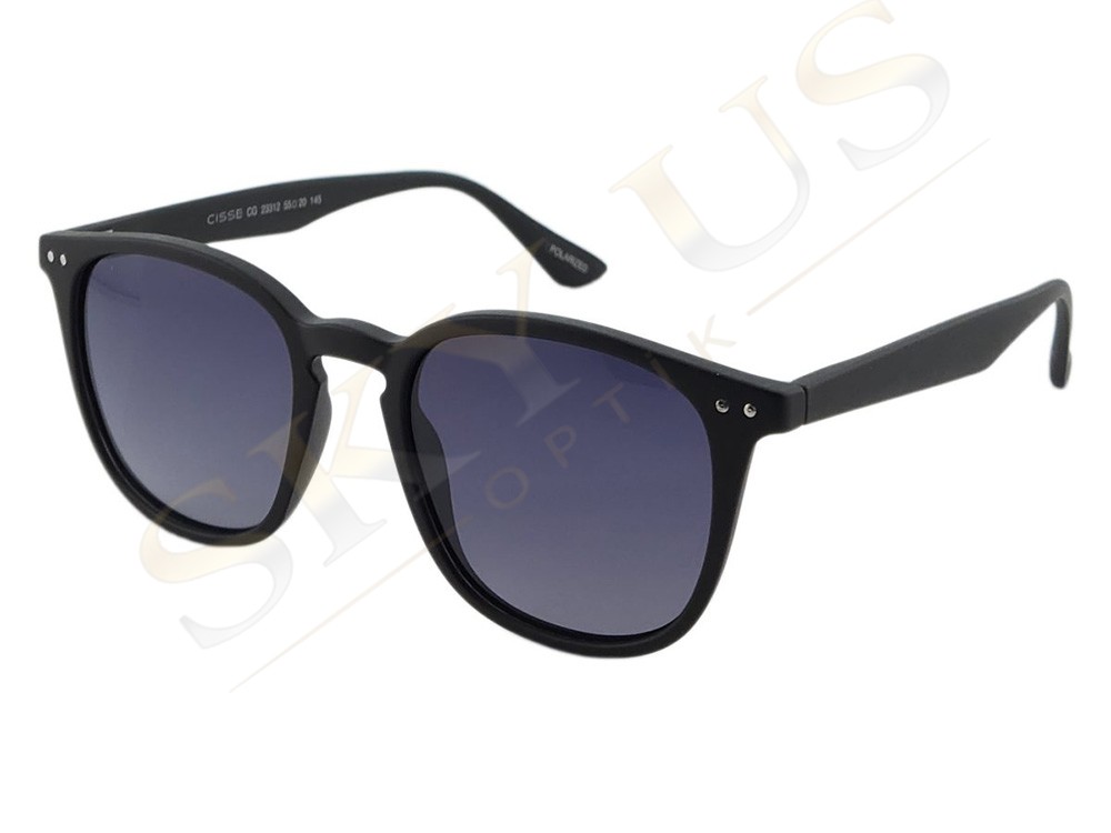CISSE 23312 C6DM Mat Siyah Asetat Çerçeve Polarize Gözlük