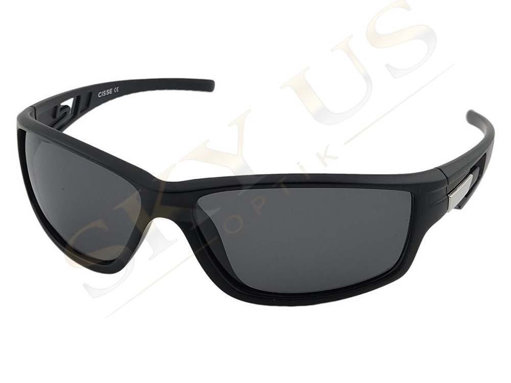 CISSE CG25001 C5 Mat Siyah Çerçeve Koyu Camlı Spor Gözlük