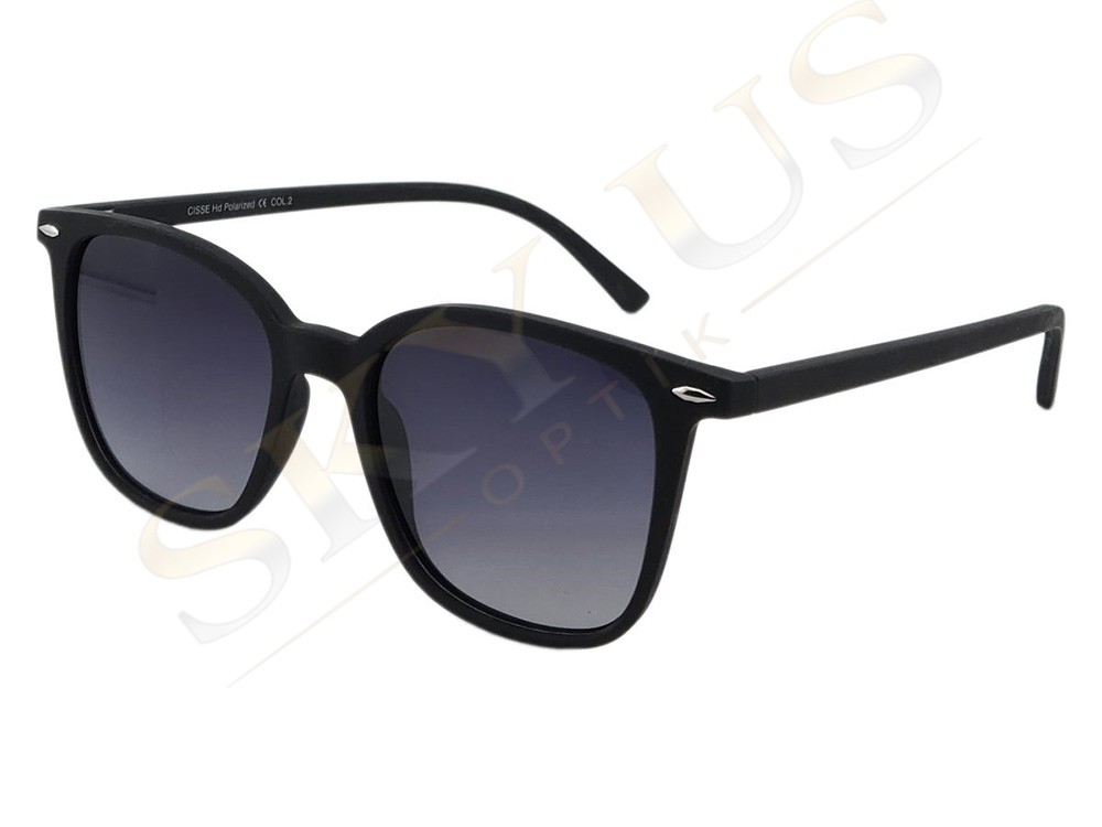 CISSE CG2505 C2M Mat Siyah Asetat Çerçeve Kare Gözlük