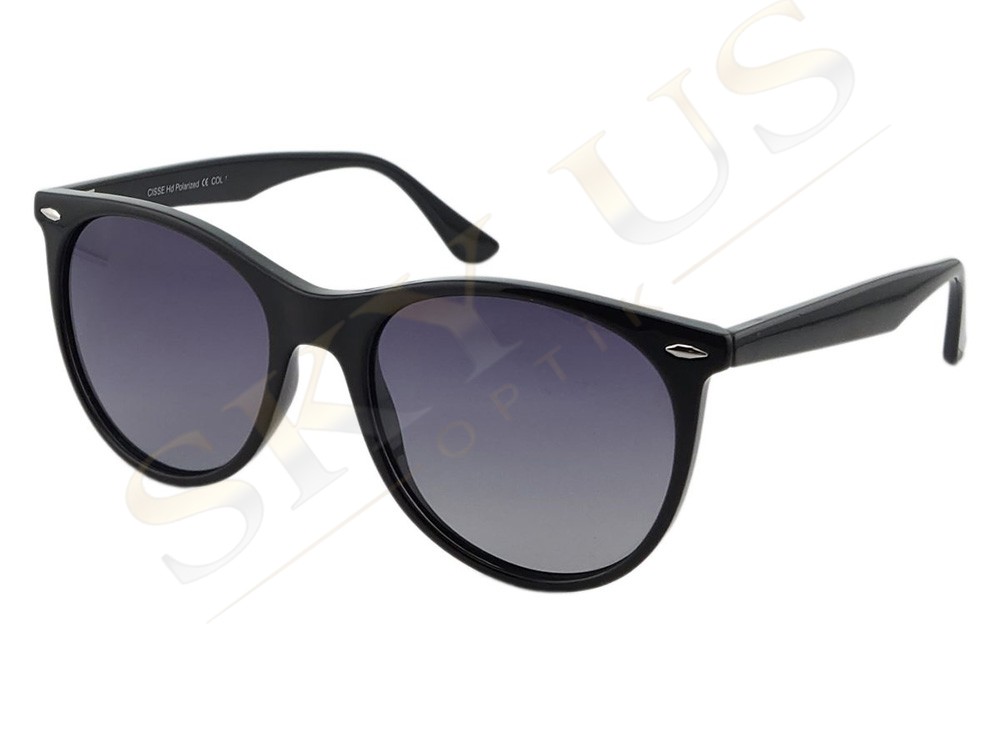 CISSE CG2506 C1 Parlak Siyah Asetat Çerçeve Polarize Gözlük