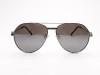 Escales ES 048 Shiny Silver Metal Double Bridge C-Hinge Mirrored Grey Lens Escales ES 048 Gümüş Metal Çerçeve Aynalı Gri Camlı Aviator Güneş Gözlüğü