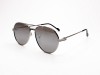 Escales ES 048 Shiny Silver Metal Double Bridge C-Hinge Mirrored Grey Lens Escales ES 048 Gümüş Metal Çerçeve Aynalı Gri Camlı Aviator Güneş Gözlüğü