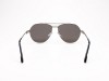 Escales ES 048 Shiny Silver Metal Double Bridge C-Hinge Mirrored Grey Lens Escales ES 048 Gümüş Metal Çerçeve Aynalı Gri Camlı Aviator Güneş Gözlüğü