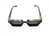 Escales ES 097CY Black Green Tortoise Frame Double Gold Metal Top Strip Grey Lens Escales ES 097CY Siyah Yeşil Ebruli Asetat Çerçeve Altın Metal Ray Detaylı Güneş Gözlüğü