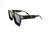 Escales ES 097CY Black Green Tortoise Frame Double Gold Metal Top Strip Grey Lens Escales ES 097CY Siyah Yeşil Ebruli Asetat Çerçeve Altın Metal Ray Detaylı Güneş Gözlüğü