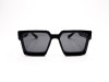Escales ES 097CS Black Acetate Frame Double Gold Brow Rail Dark Lens Escales ES 097CS Siyah Asetat Çift Katmanlı Altın Şeritli Güneş Gözlüğü