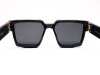 Escales ES 097CS Black Acetate Frame Double Gold Brow Rail Dark Lens Escales ES 097CS Siyah Asetat Çift Katmanlı Altın Şeritli Güneş Gözlüğü