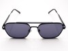Escales ES 115S Black Metal Engraved Top Bridge Grey Lens Sunglasses Escales ES 115S Siyah Metal Çift Köprülü Üstü Tırtıklı İşlemeli Güneş Gözlüğü