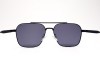 Escales ES 115S Black Metal Engraved Top Bridge Grey Lens Sunglasses Escales ES 115S Siyah Metal Çift Köprülü Üstü Tırtıklı İşlemeli Güneş Gözlüğü