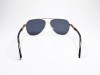 Escales ES 183 Gold Metal Aviator Frame Black Acetate Temple Fabric Strip Grey Lens Escales ES 183 Altın Sarısı Metal Pilot Çerçeve Sapı Renkli Kumaş İşlemeli Güneş Gözlüğü