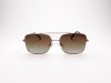 Escales ES P025 Gold Metal Frame Brown Gradient Polarized Lens Escales ES P025 Altın Sarısı Metal Çift Köprülü Polarize Güneş Gözlüğü