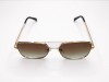Escales ES P025 Gold Metal Frame Brown Gradient Polarized Lens Escales ES P025 Altın Sarısı Metal Çift Köprülü Polarize Güneş Gözlüğü