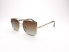 Escales ES P025 Gold Metal Frame Brown Gradient Polarized Lens Escales ES P025 Altın Sarısı Metal Çift Köprülü Polarize Güneş Gözlüğü