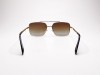 Escales ES P025 Gold Metal Frame Brown Gradient Polarized Lens Escales ES P025 Altın Sarısı Metal Çift Köprülü Polarize Güneş Gözlüğü