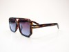 Escales Piu 27 Havana Tortoise Frame Gold Arrow Accent Blue Gradient Lens Escales Piu 27 Havana Asetat Çerçeve Sapı Altın Metal Mızrak Detaylı Güneş Gözlüğü