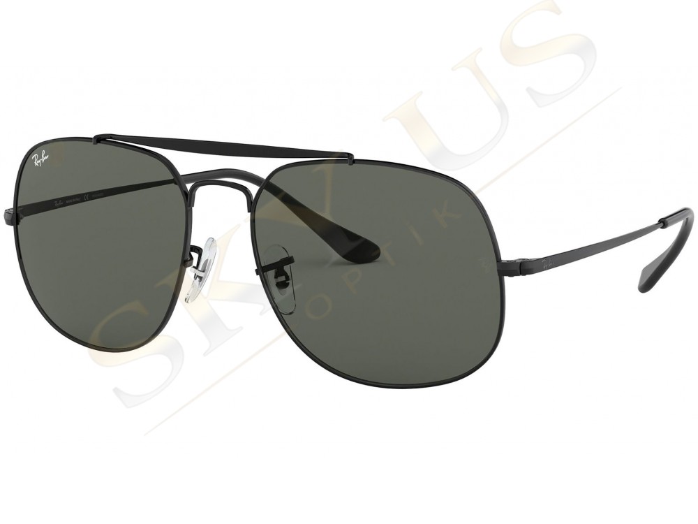 Ray-Ban RB3561 002 The General Siyah Metal Kare Havacı Gözlüğü