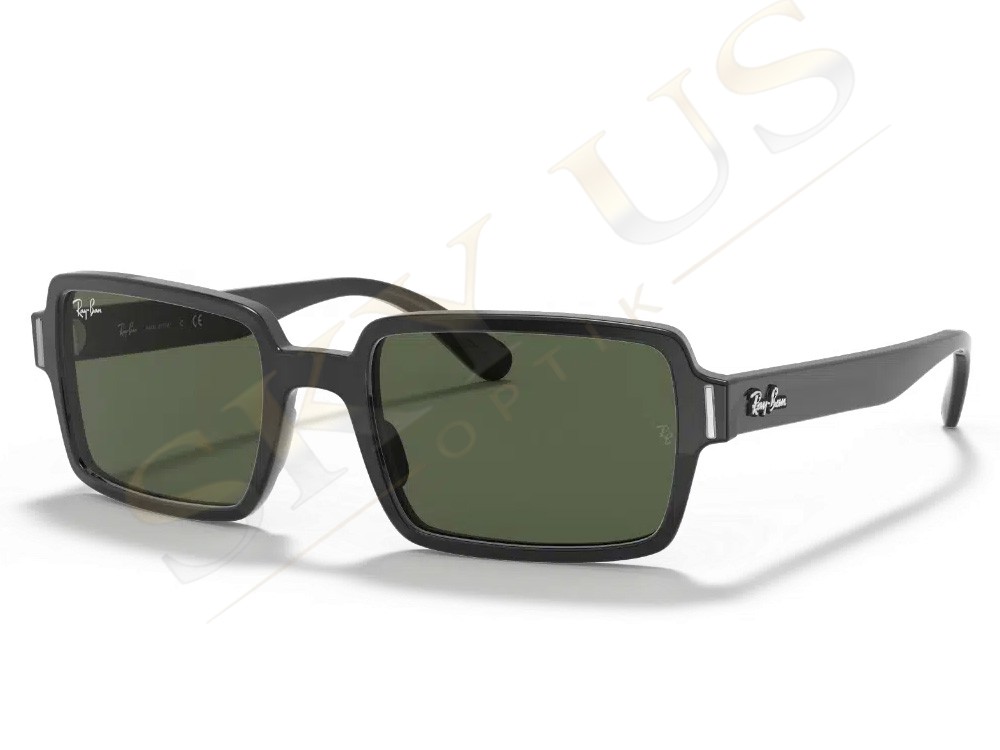 Ray-Ban RB2189 901/31 Benji Gümüş Şeritli Siyah Dikdörtgen Gözlük