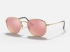 Ray-Ban RB3548N Hexagonal Gold Pink Copper Mirror Flat Lens Sunglasses Ray-Ban RB3548N 001/Z2 Hexagonal Flat Lenses Pembe Aynalı Altın Metal Gözlük
