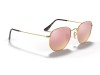 Ray-Ban RB3548N Hexagonal Gold Pink Copper Mirror Flat Lens Sunglasses Ray-Ban RB3548N 001/Z2 Hexagonal Flat Lenses Pembe Aynalı Altın Metal Gözlük