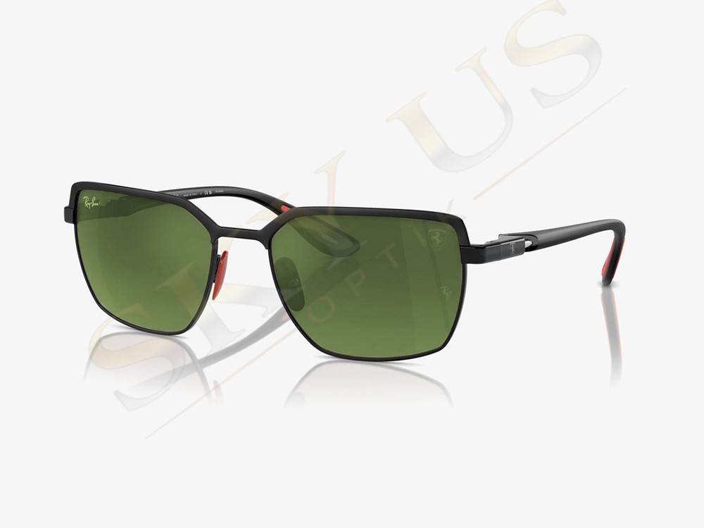 Ray-Ban RB3743M F103/71 Ferrari Logolu Siyah Yarışçı Gözlüğü