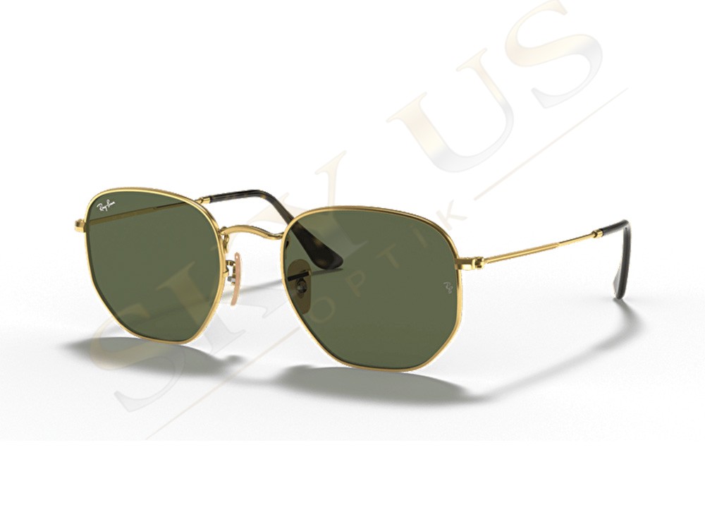 Ray-Ban RB3548 001 Hexagonal Altın Sarısı Metal Altıgen Güneş Gözlüğü