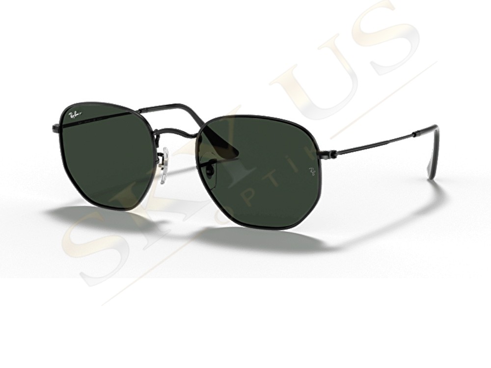 Ray-Ban RB3548 004 Hexagonal Düz Camlı Siyah Metal Gözlük