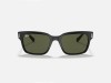 Ray-Ban RB2190 Jeffrey Black G-15 Green Lens Sunglasses Ray-Ban RB2190 901/31 Jeffrey Dikey Gümüş Perçinli Siyah Kalın Kemik Gözlük
