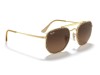 Ray-Ban RB3648M The Marshal II Arista Gold Brown Gradient Lens Ray-Ban RB3648M 9124/43 The Marshal II Altın Çift Köprülü Köşeli Gözlük