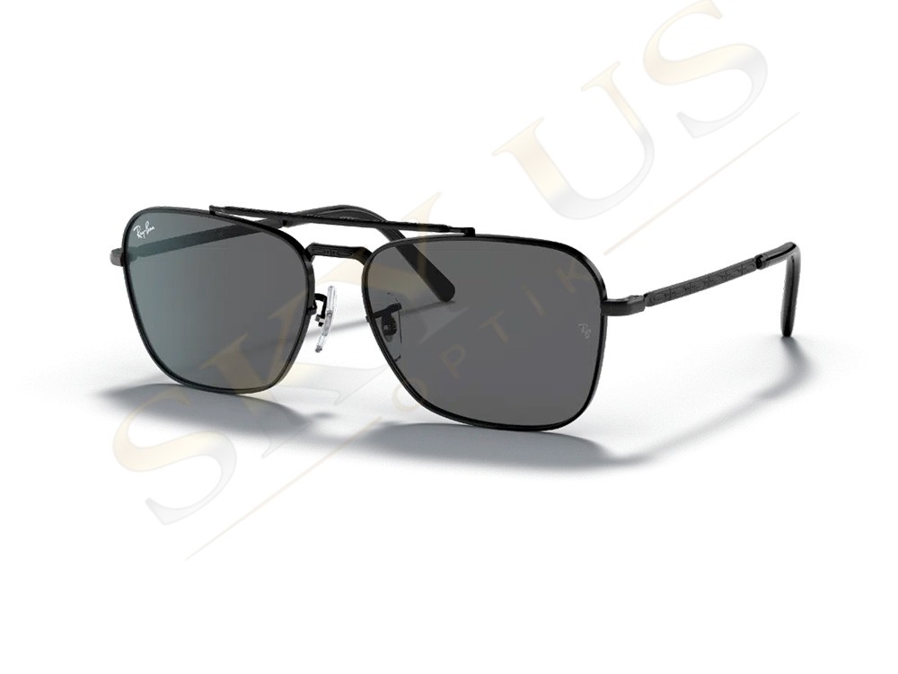 Ray-Ban RB3636 002/B1 New Caravan İşlemeli Siyah Metal Köprülü Kare Gözlük