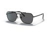 Ray-Ban RB3636 New Caravan Engraved Black Frame Dark Green Lens Sunglasses Ray-Ban RB3636 002/B1 New Caravan İşlemeli Siyah Metal Köprülü Kare Gözlük