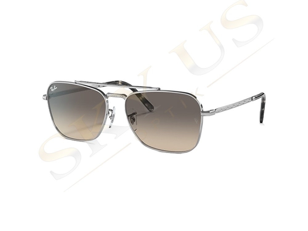 Ray-Ban RB3636 003/3F New Caravan Gümüş Metal İşlemeli Kare Havacı Gözlüğü
